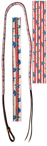 Showman 4ft Leather over &amp; under with leather stars and stripes print overlay